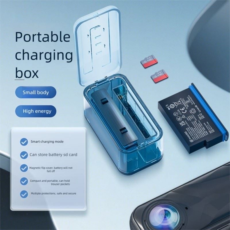 Waterproof USB C Camera Charging Case Double Battery Rapid Charging