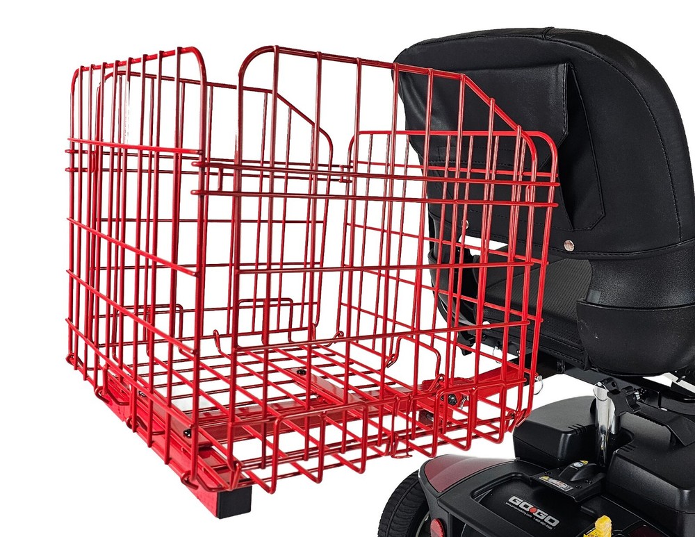 Foldable Folding Scooter Rear Basket for Pride Mobility Scooters: RED