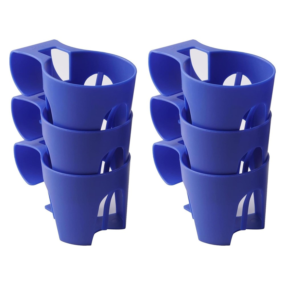 6pack Blue Poolside Cup Holders Compatible With Above Ground Pools With 2 Inch