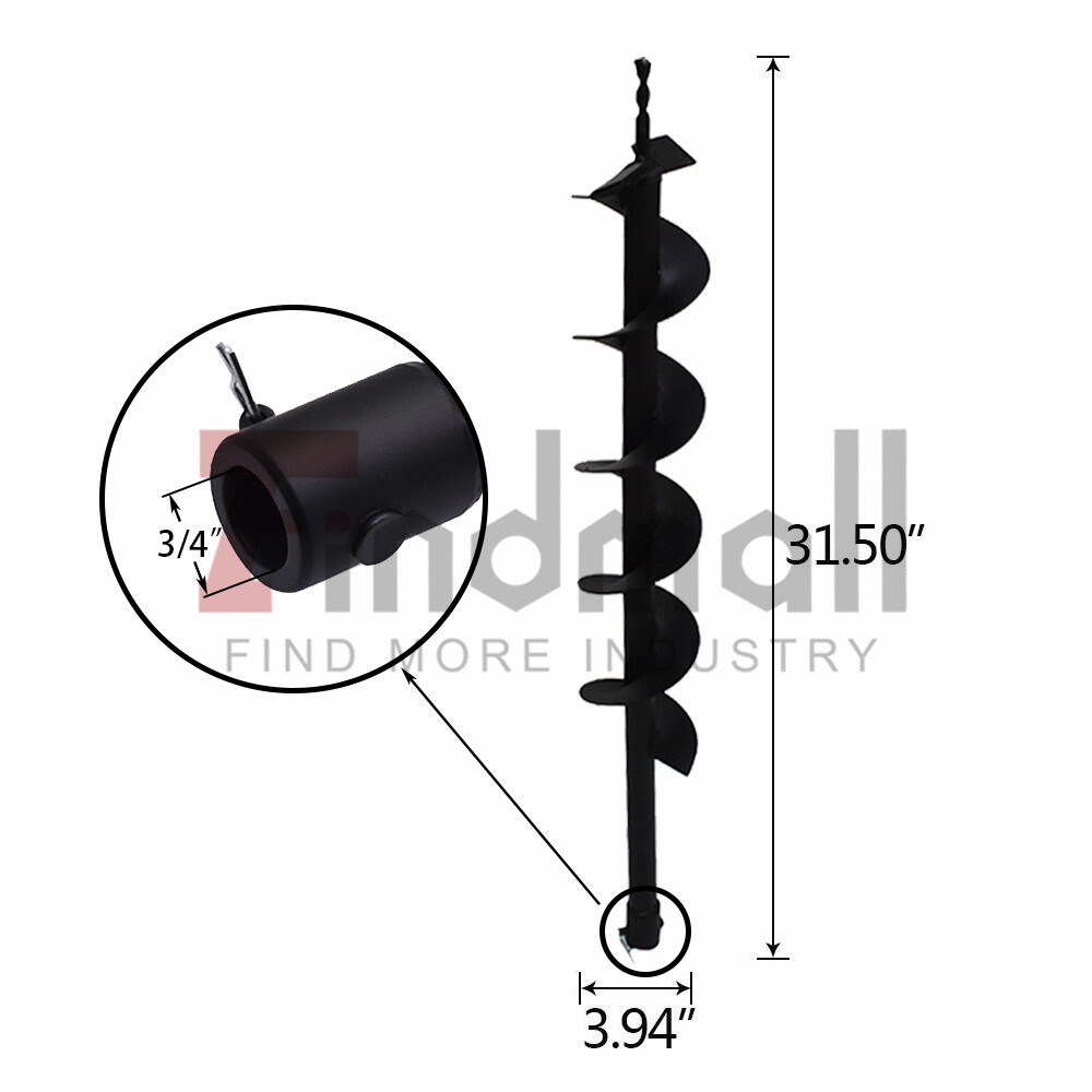 4" Earth Auger Drill Bits For Gas Powered Post Fence Hole Digger