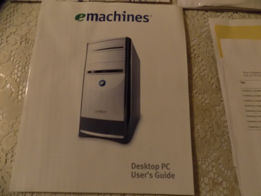 Emachines Desktop PC User's Guide - With Paperwork, & Sealed Disc's , Unused