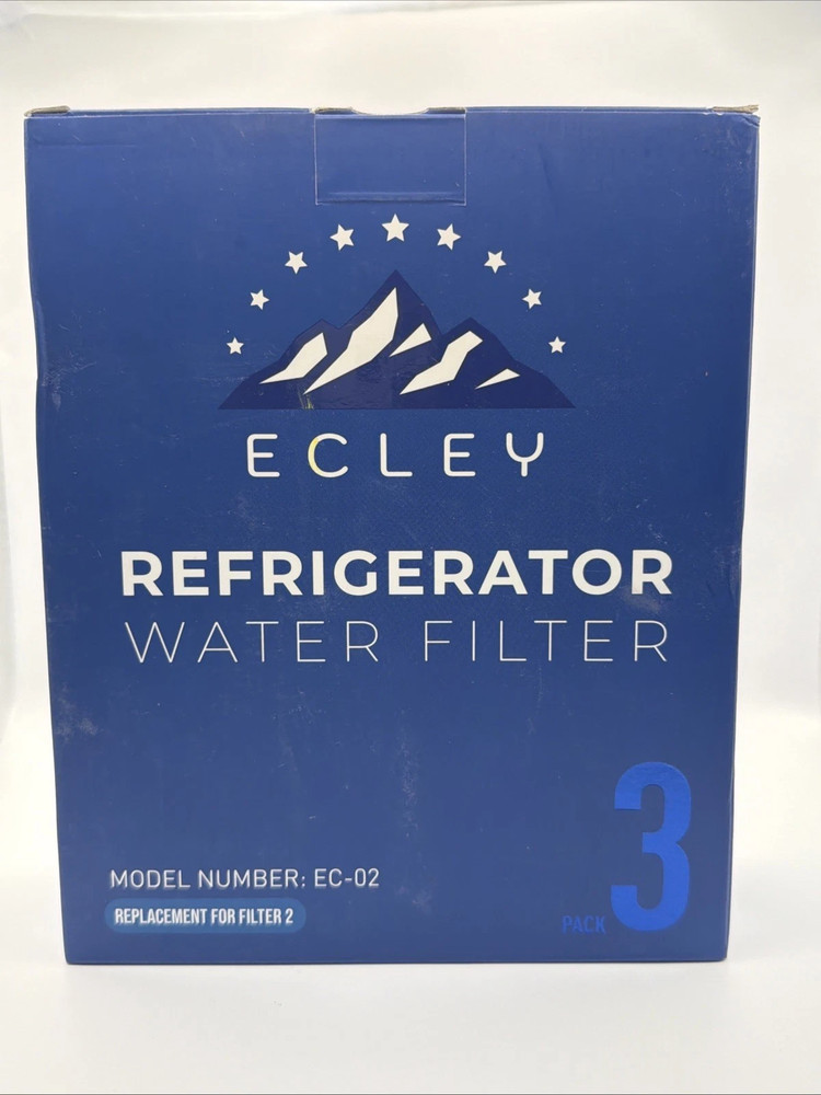 3-Pack ECLEY Refrigerator Water Filter EC-02 Filter 2 New Sealed