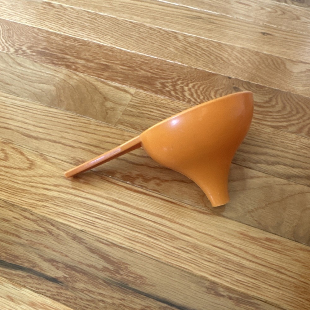 Vintage Tupperware Orange Plastic Medium Funnel Kitchen Tool