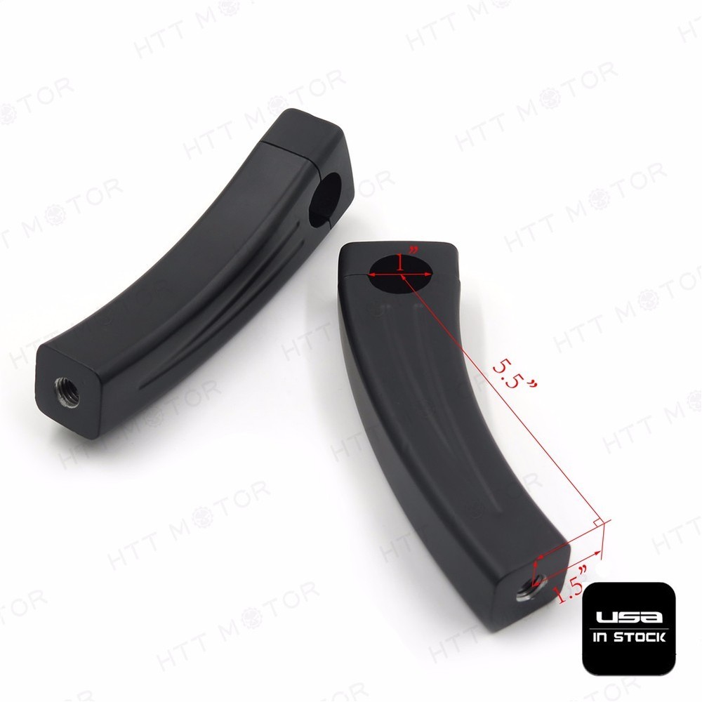 Handlebar Risers For universal bikes (1" Bar) 5.5" Black Motorcycle bar Pullback