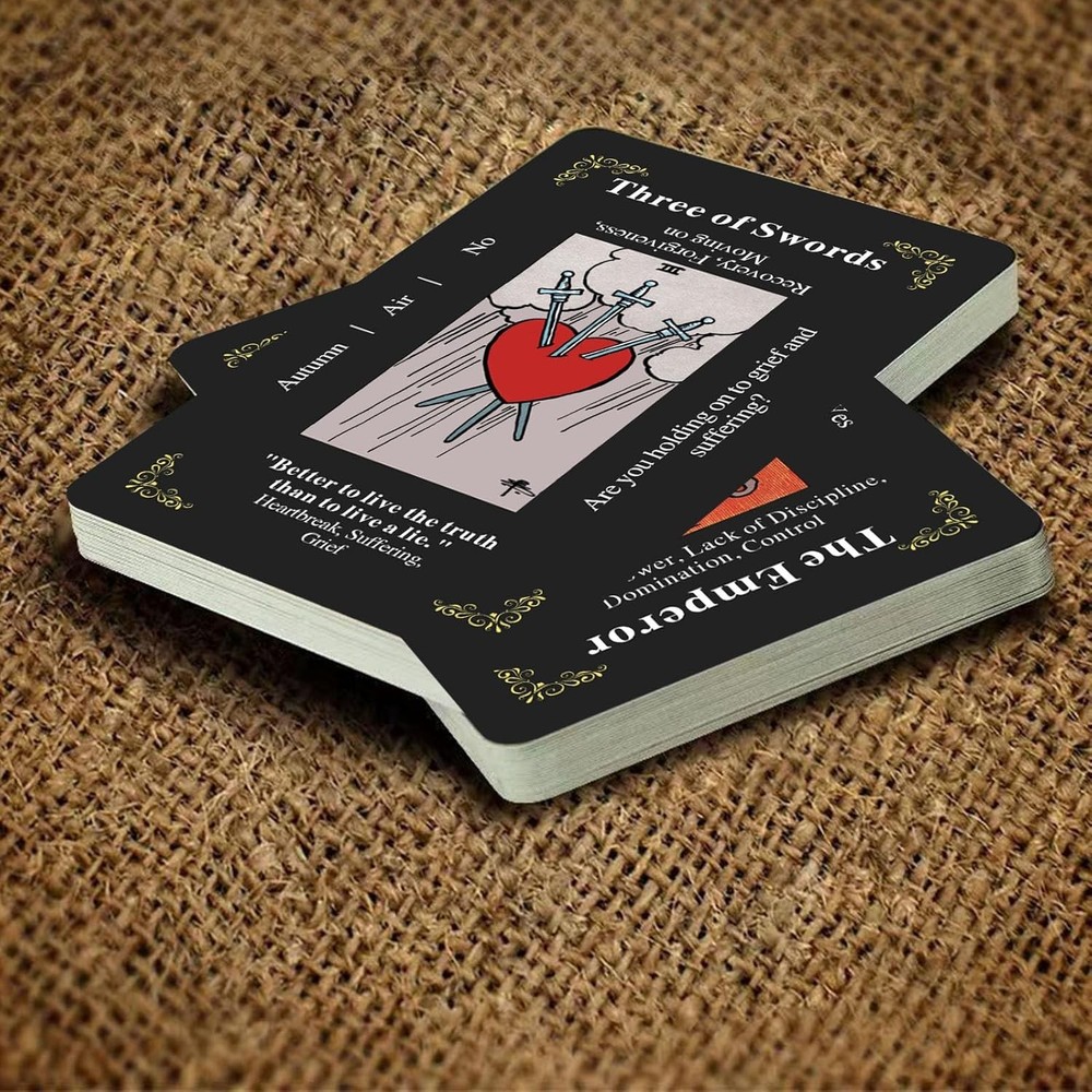 Classic Tarot Cards for Beginners - 78 Card Set, Learning Deck Black