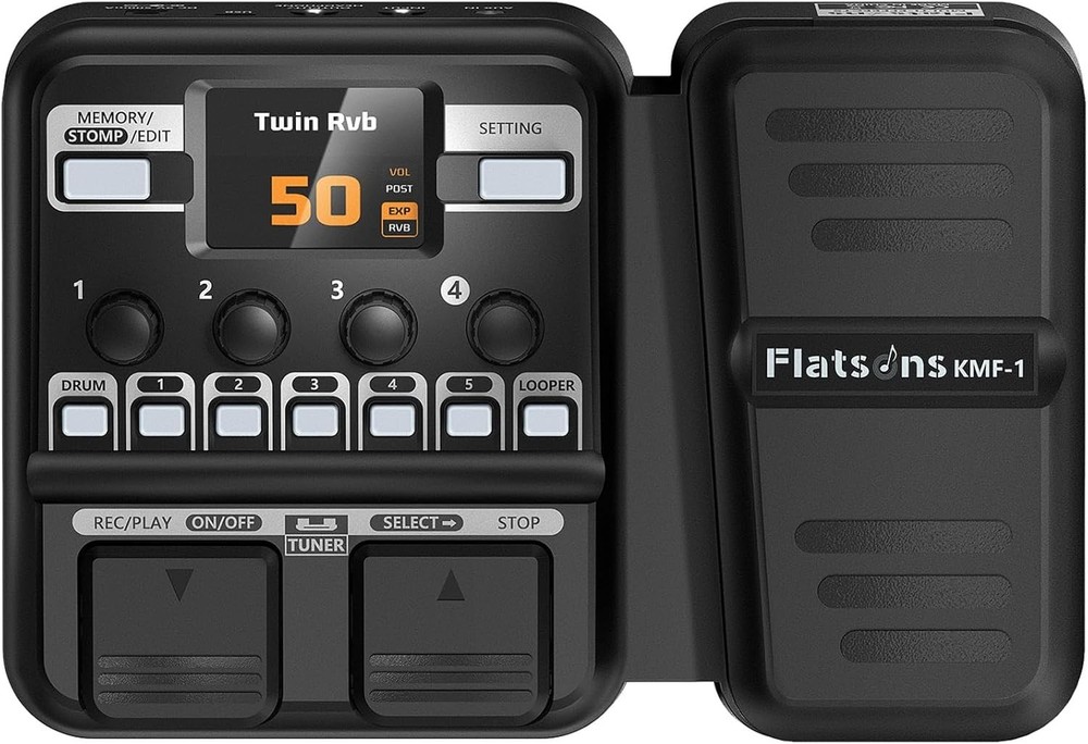 Dynamic 77 Effect Guitar Pedal with Expression Wah & User-Friendly Design, Black