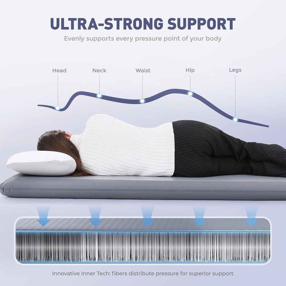 Camping Sleeping Pad with Multi-Function Electric Pump, 4’’ Ultra-Thick & 1100Lb