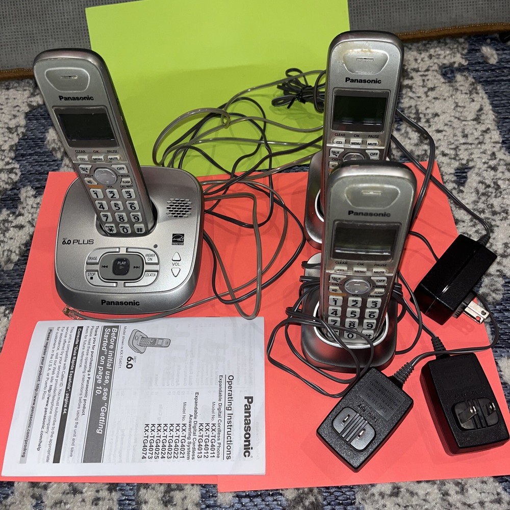 Panasonic DECT 6.0 Plus Cordless Phones Charging Bases Answering Machine Work