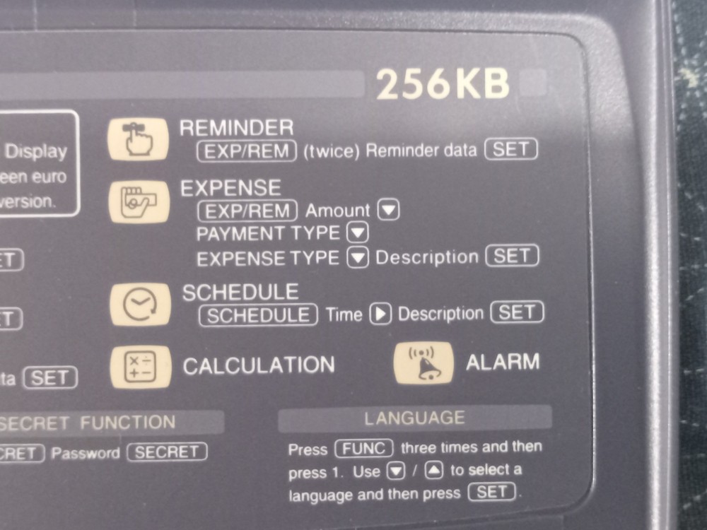 VTG Casio Digital Diary Planner SF-4985 ER 256 KB