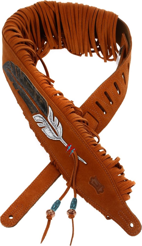 Levy's MS17AIF Suede Guitar Strap - Fringe Feather (2-pack) Bundle