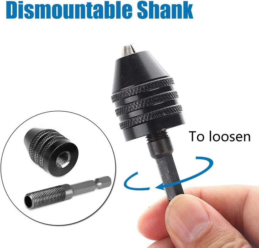 Drill Chuck, Quick Change Adapter Converter , 2 pcs hex shank keyless