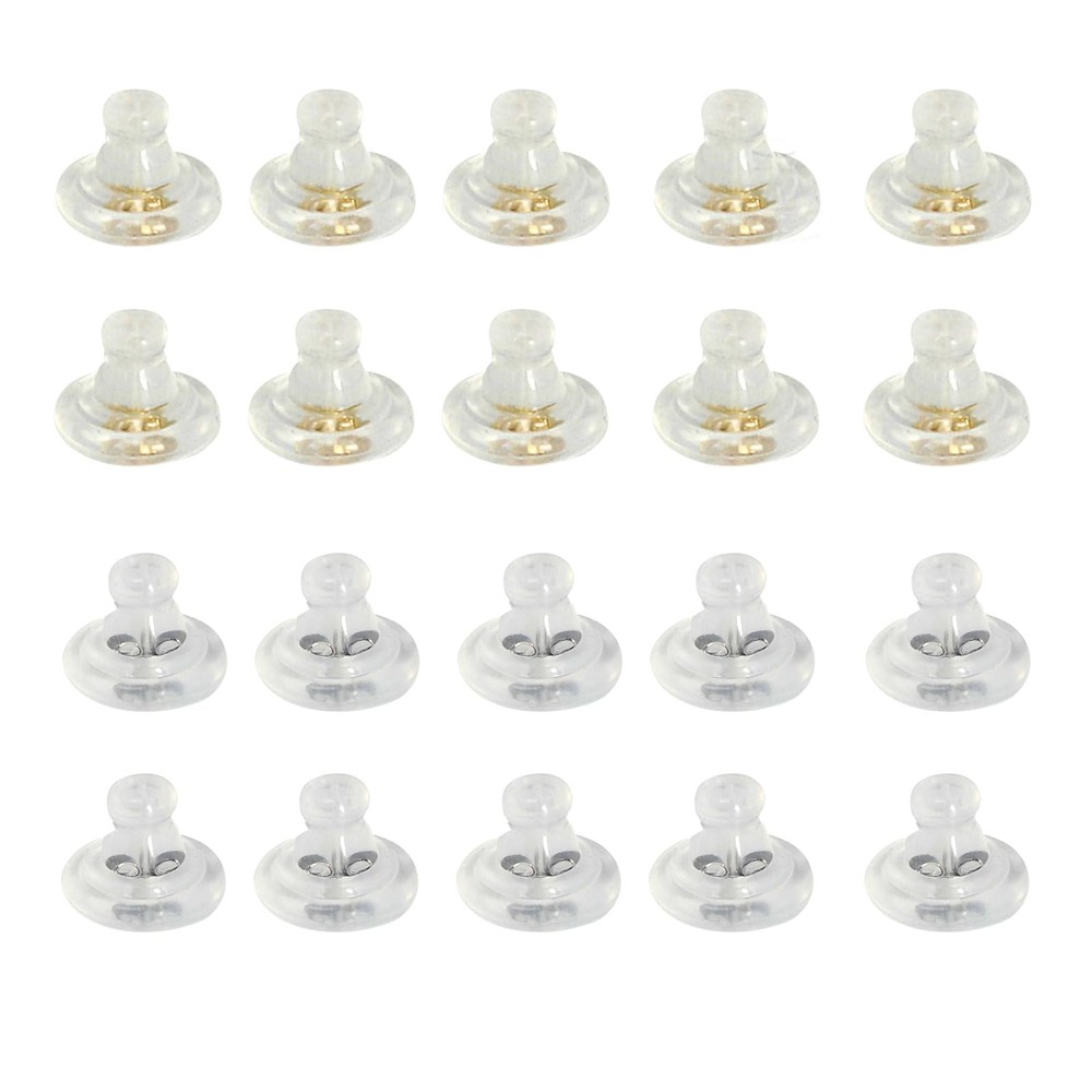 20PCS Silicone Earring Back Replacements - Locking Secure, Soft Hypoallergeni...
