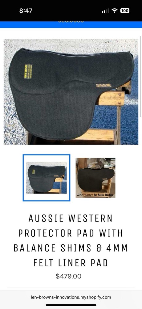 The Protector Aussie Western Contoured Saddle Pad Wool Felt Balance Shims