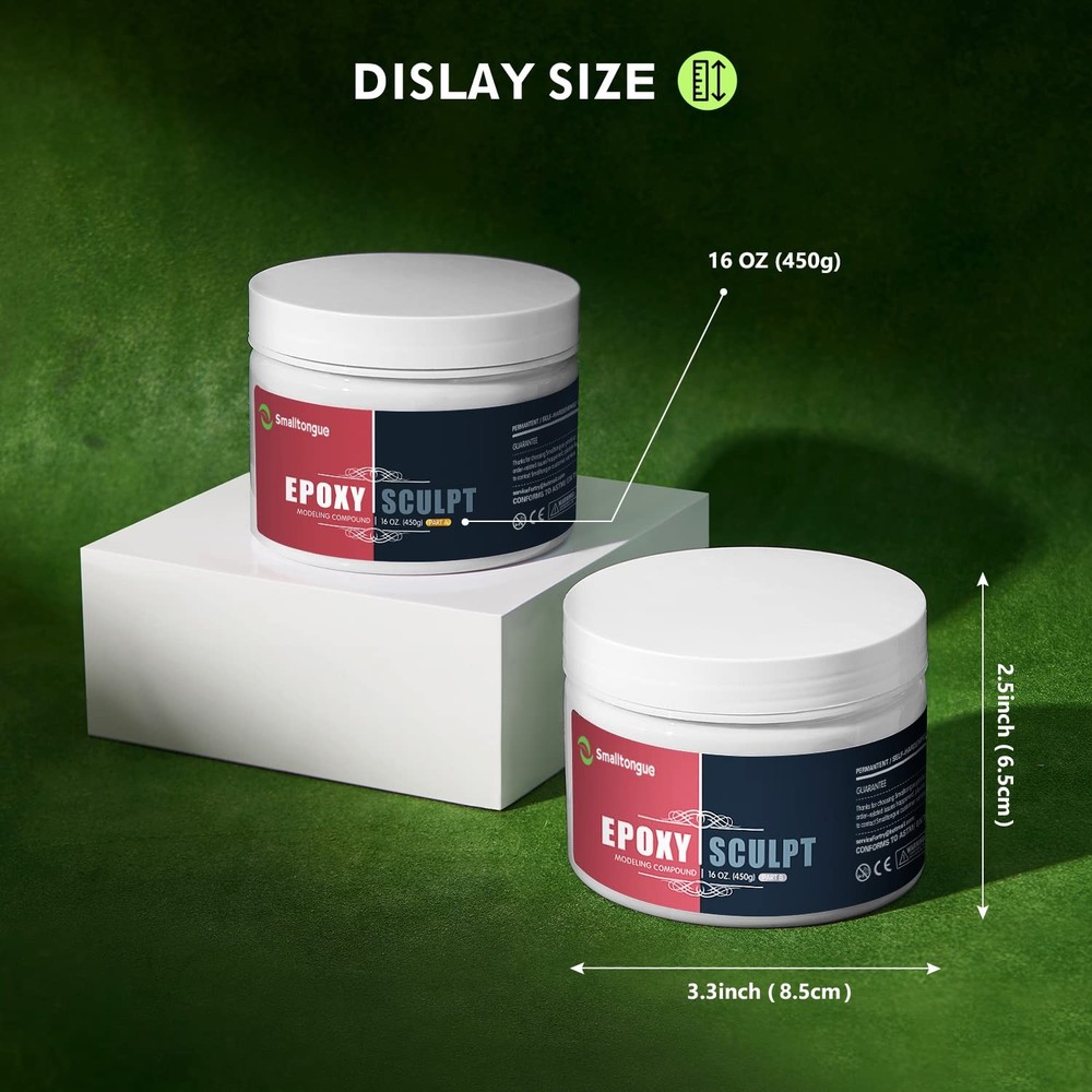 White AB Epoxy Sculpt Clay, 2 Part Epoxy Sculpture Modeling Paste Clay (A & B...
