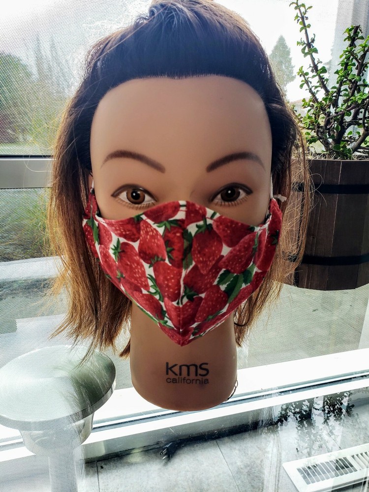 2-Pack Fitted Face Covering, Reversible, Adjustable & Breathable, Size Medium 