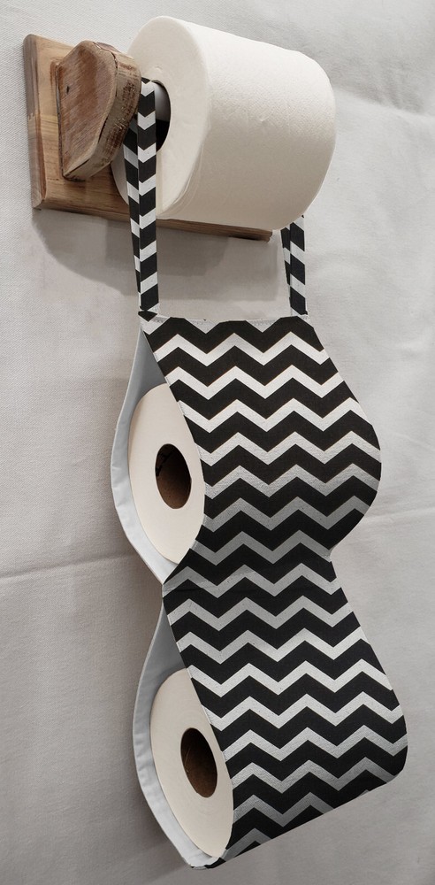 Black & White Chevron Toilet Paper Holder