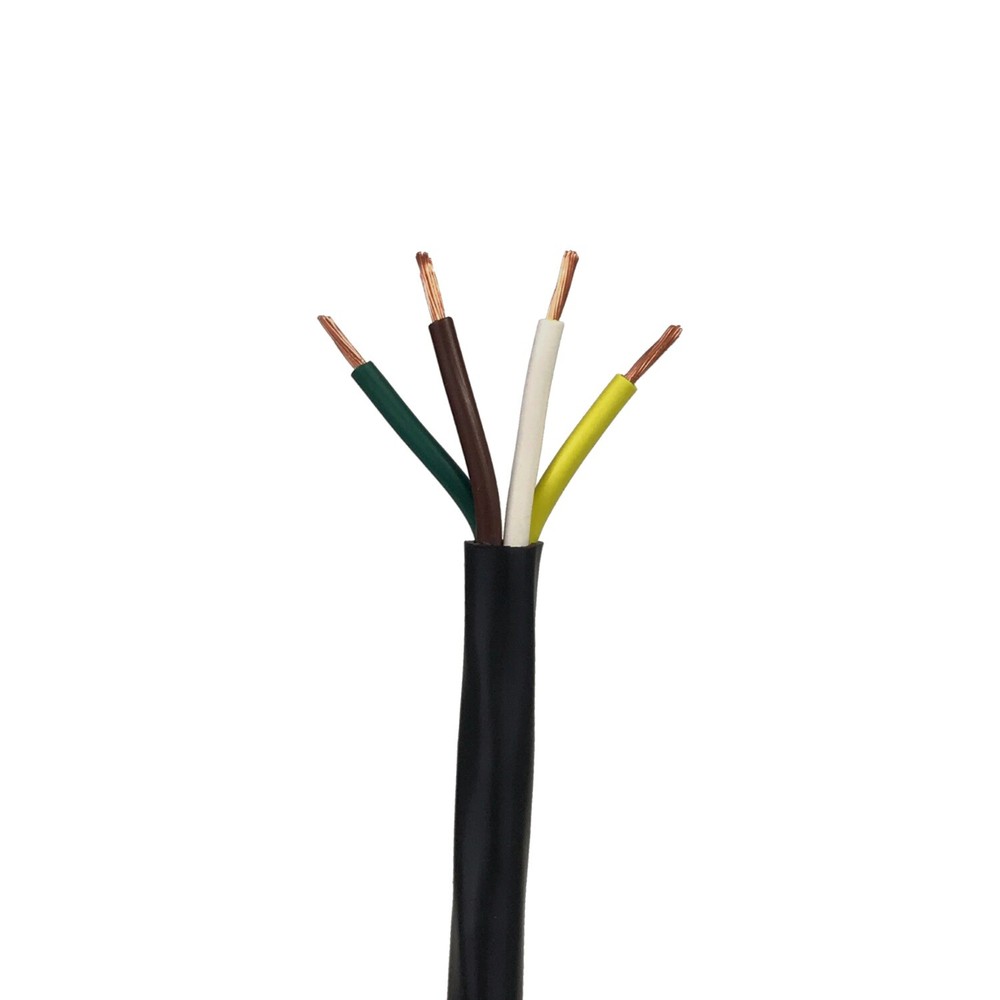 4 Conductor Trailer Cable, 16 AWG GPT, Color Coded PVC with Outer Jacket, 2'