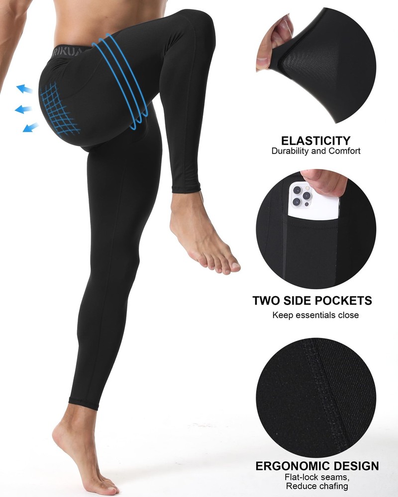 Men’s Compression Pants Running Leggings Athletic Base Layer Workout Tight