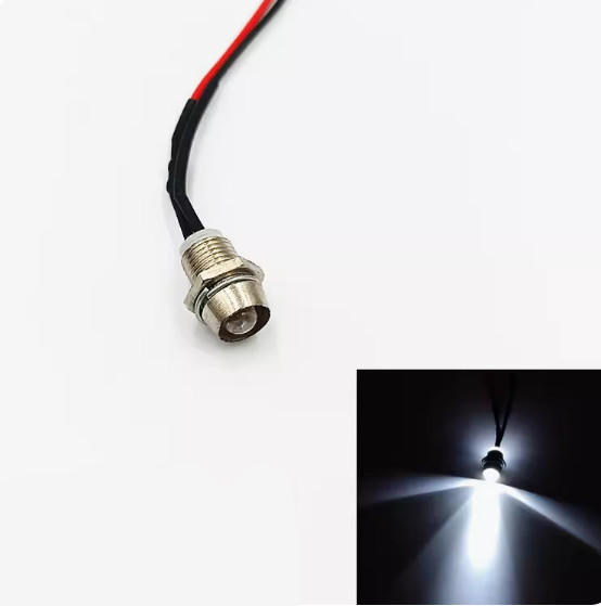 LED Warning Indicator Light, 8mm Thread, Metal,3-12/24 Channels,380V Panel Mount