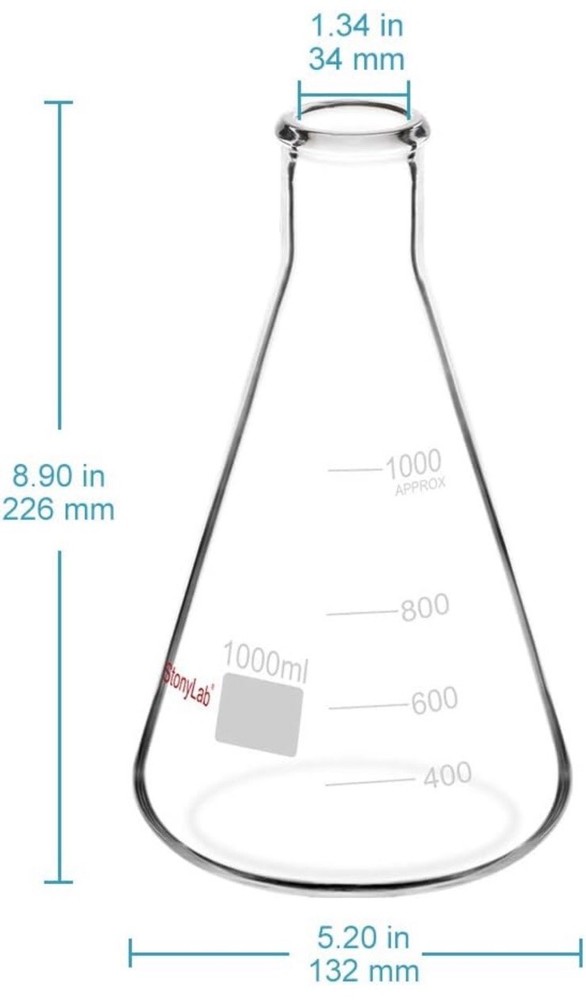 1000 ml Erlenmeyer Fermenter Flask