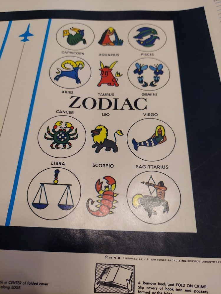 6 School Book Covers ZODIAC Vintage