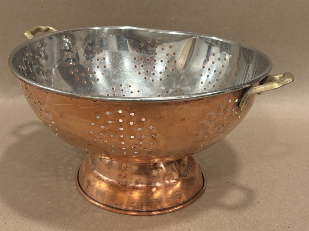 Copper Colander Round Kitchen Strainer with Handles