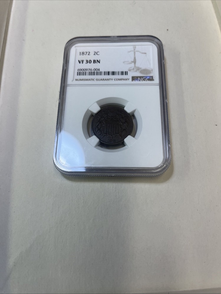 1872 Two Cent Piece VF-30 NGC Brown