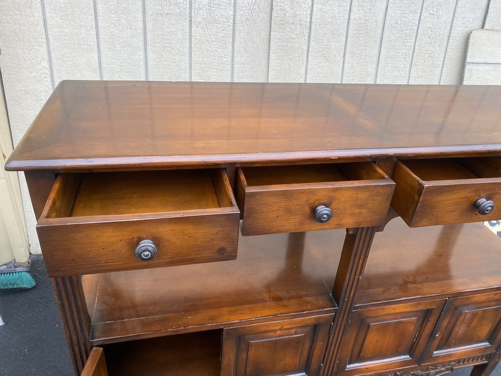 66333 Tall Decorator Sideboard Server Cabinet Curio Bookcase