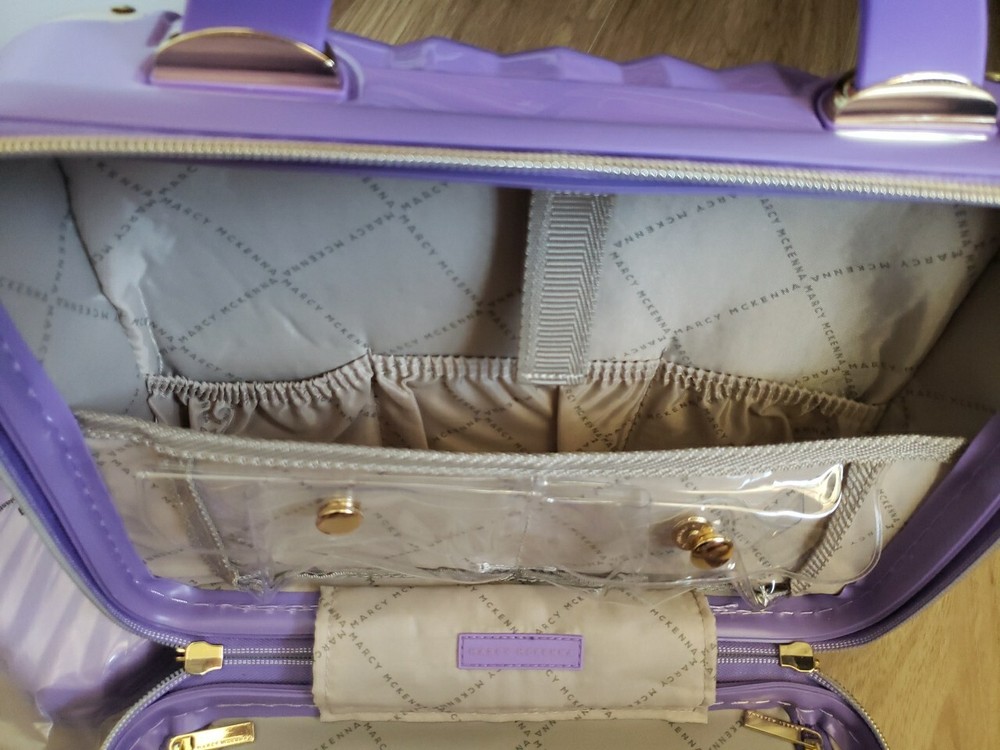Marcy McKenna Hamptons Beauty Case and Mini Case Bundle 2-pc Set Purple NWT