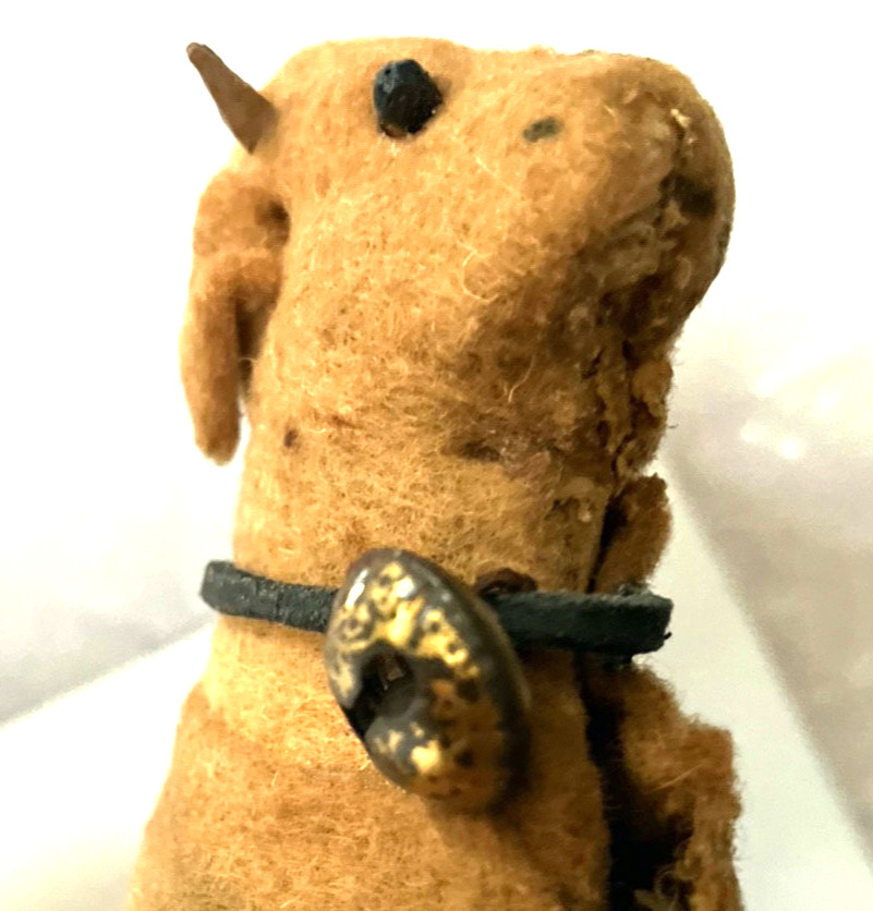 Antique childs felt covered pull toy