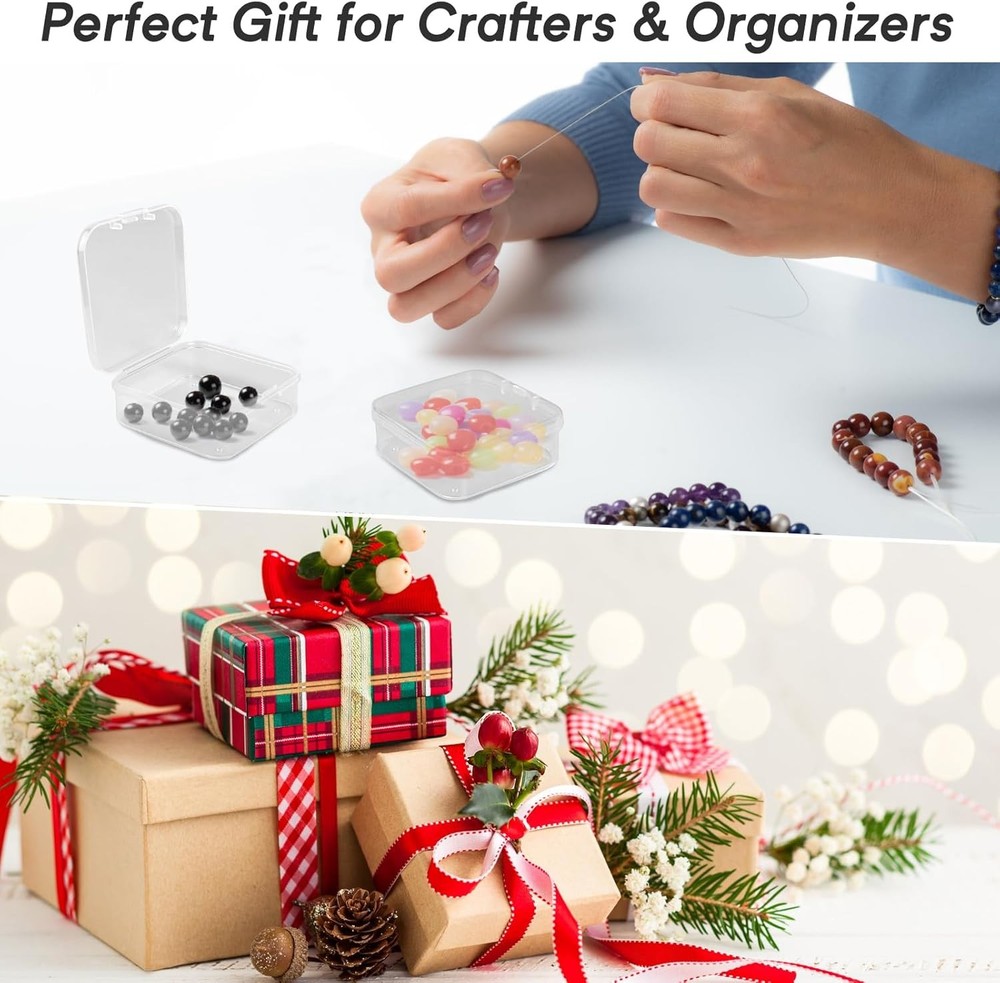 Bead Organizer Box – Small Bead Storage Containers, Mini Clear Plastic Storage