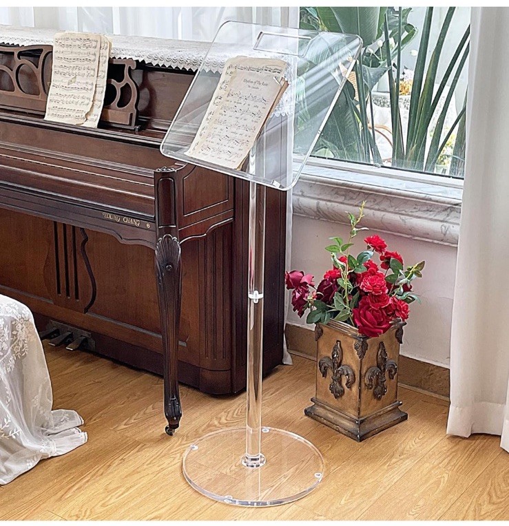 Acrylic Podium Stand  43.3" H Clear