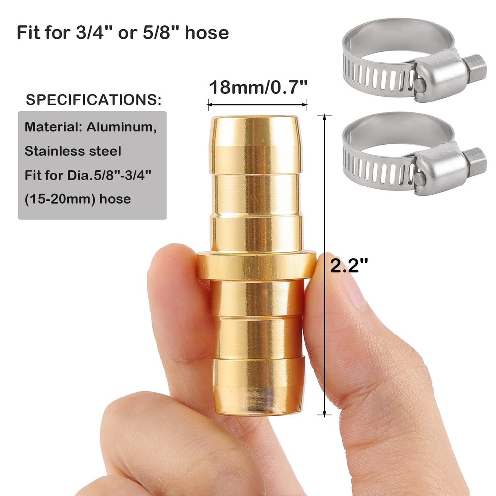 Sanpaint 2 Pack Garden Hose Connector Repair 2-Set, Fit for 3/4" or 5/8" hose