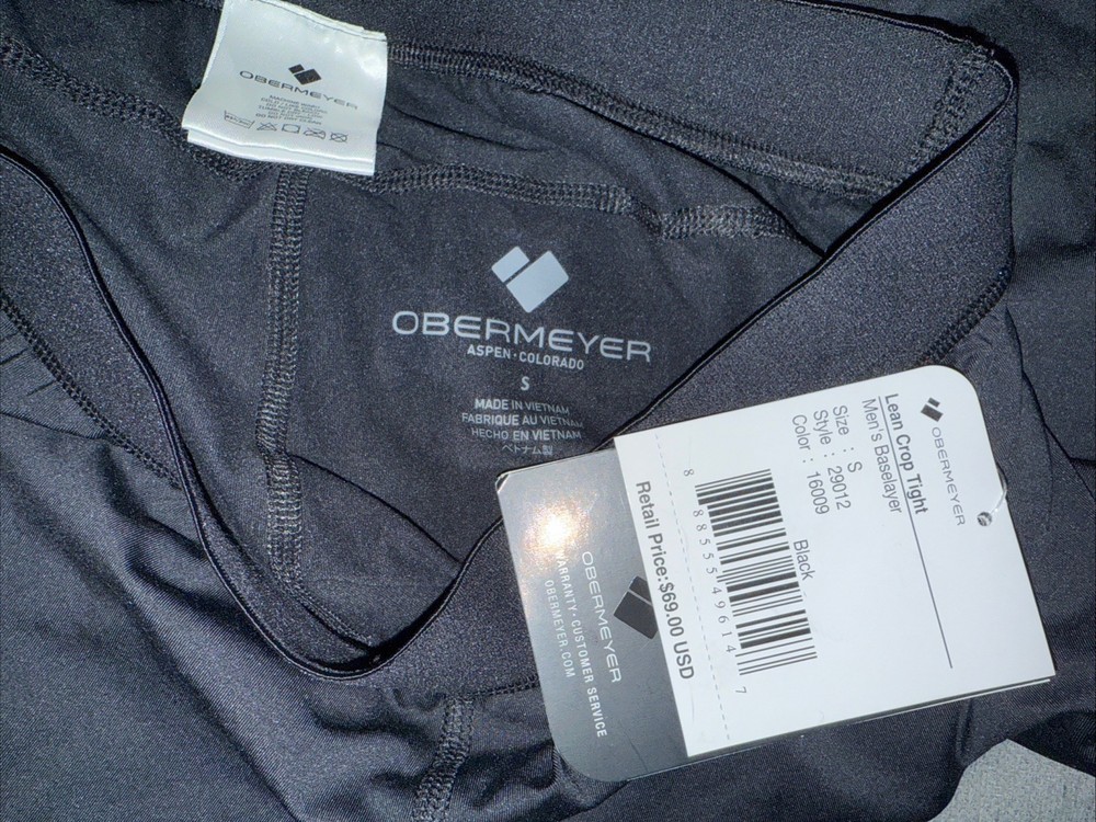 Obermeyer Lean Crop Baselayer Tight In Black - Size Small