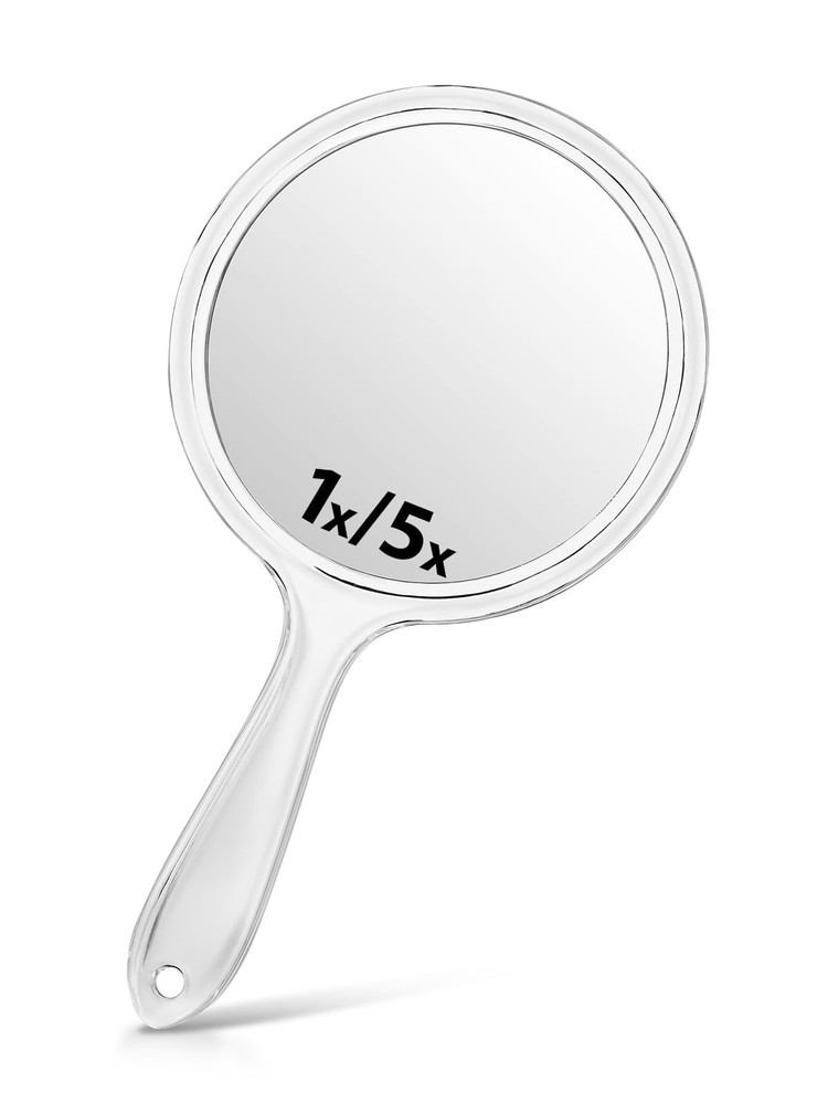 1 Pack Hand Mirror, Double-Sided 1X/5X Magnifying Mirror with Handle