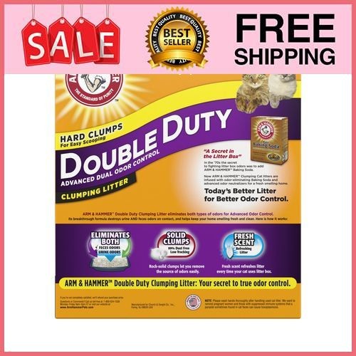 (2 pack) ARM & HAMMER Double Duty Cat Litter, Advanced Odor Control Clumping