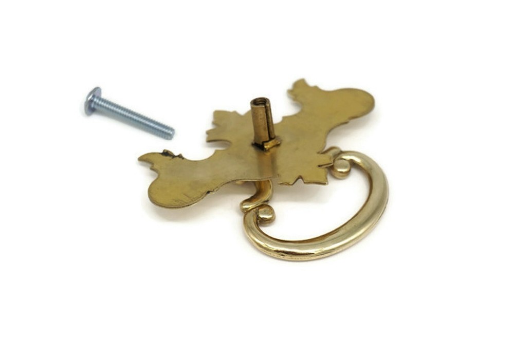 Chippendale Drawer Pull Single Post Drawer Pull Antique Drawer Ring Pull Medium