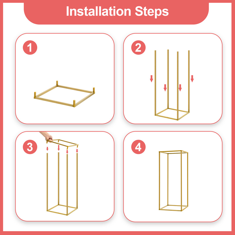10*Flower Stands Rectangular Metal Floral Display Frame Wedding Backdrop Stand