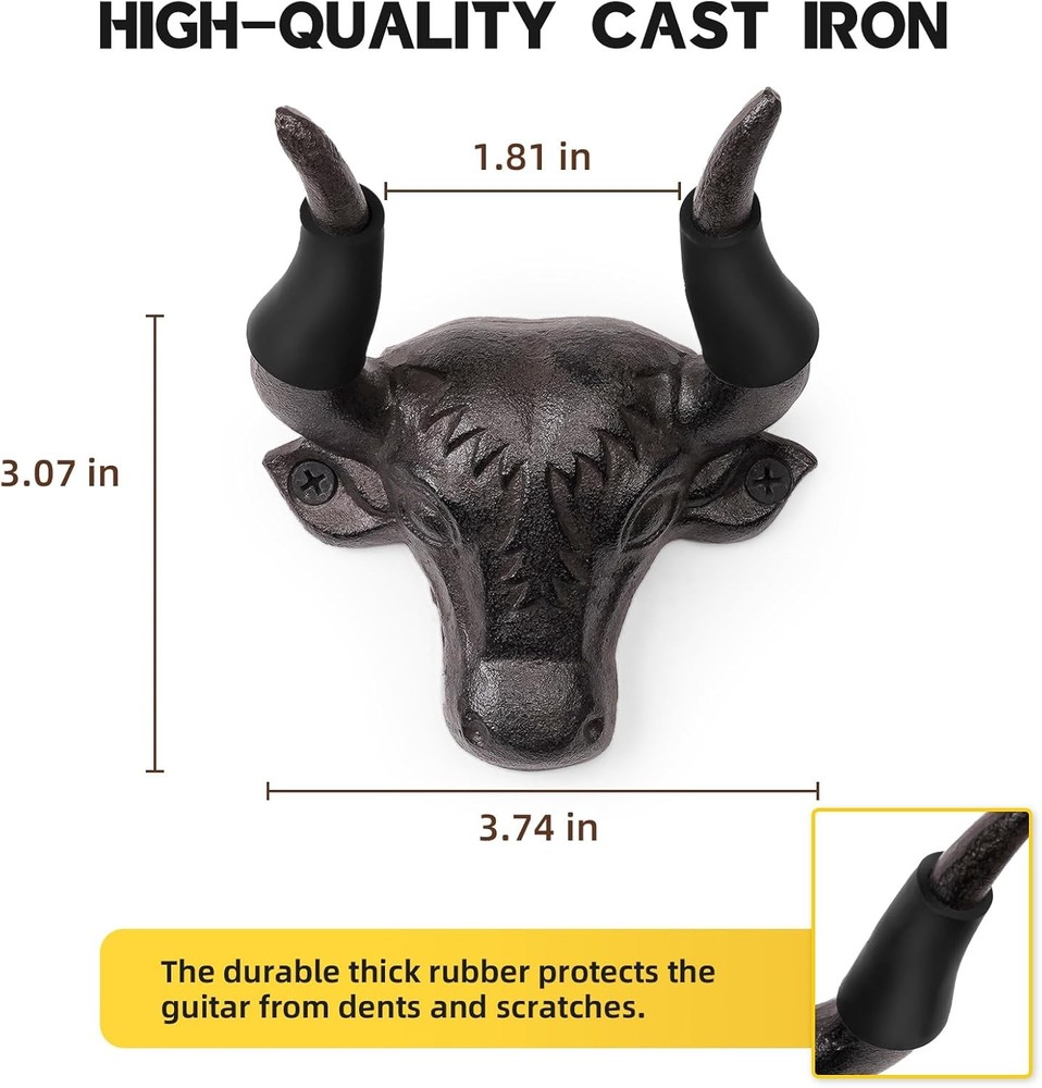 Adowes Guitar Wall Mount 2 Pack, Hanger Cast 2 Rust