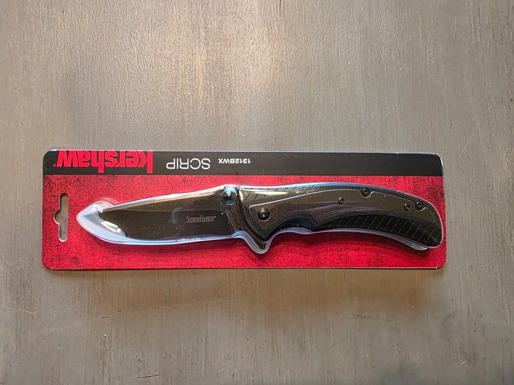 Kershaw - Scrip Folding Knife - Black Handle Black Blade