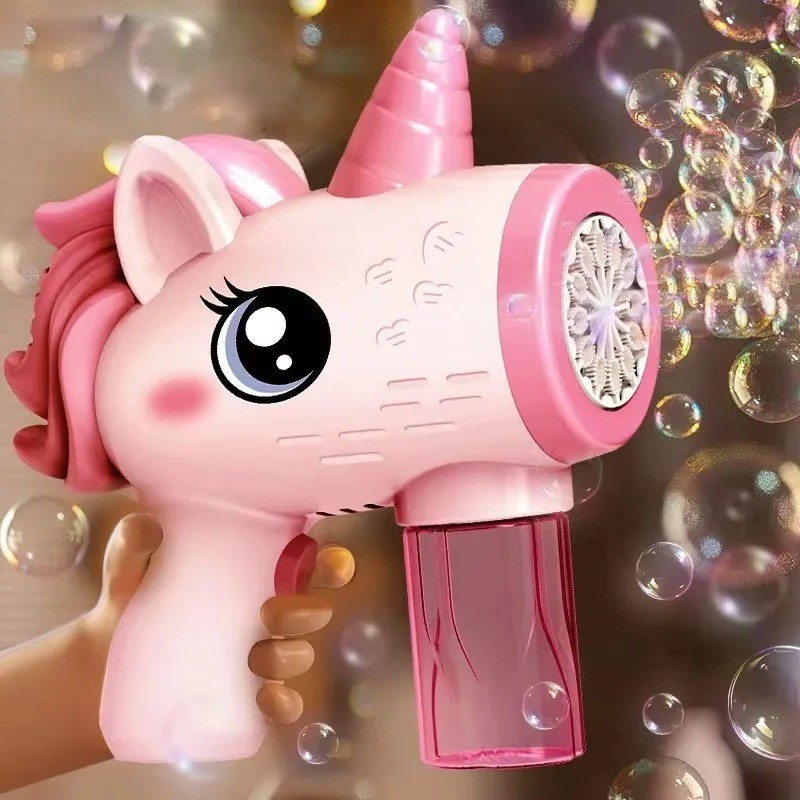 electric bubble gun, toy bubble machine, automatic soap blower with light