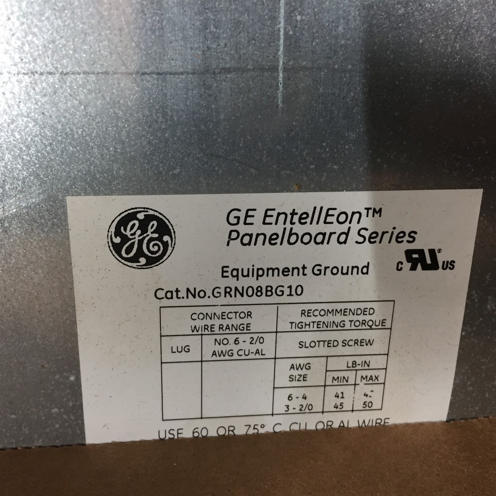GE EntellEon Panelboard Series Ground Kit GRN08BG10