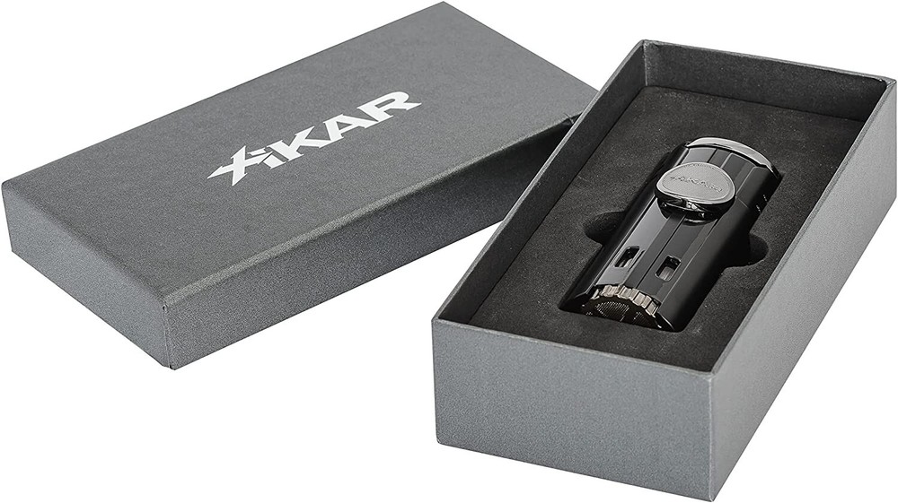 Xikar High Performance HP4 Diamond Quad Flame Cigar Lighter, Matte Black