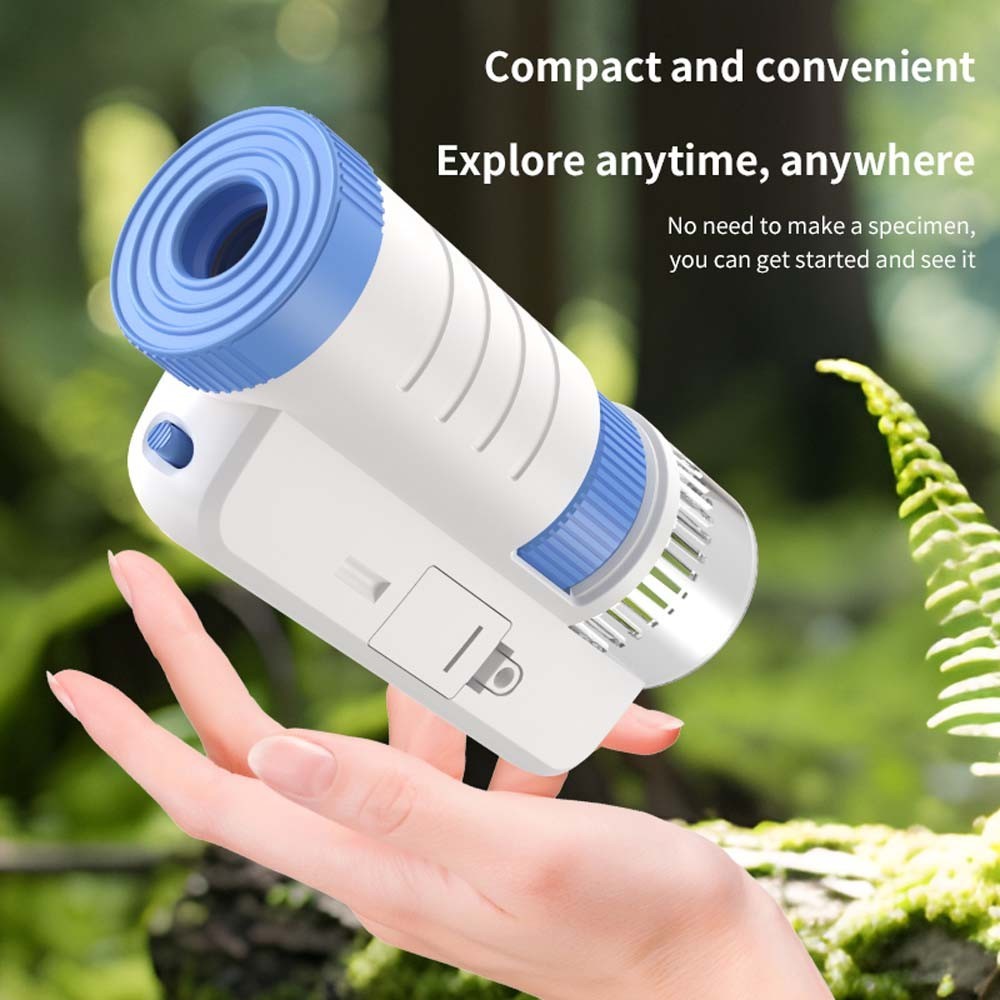 Children's Handheld Microscope Optical HD Portable Microscope Science Gift White