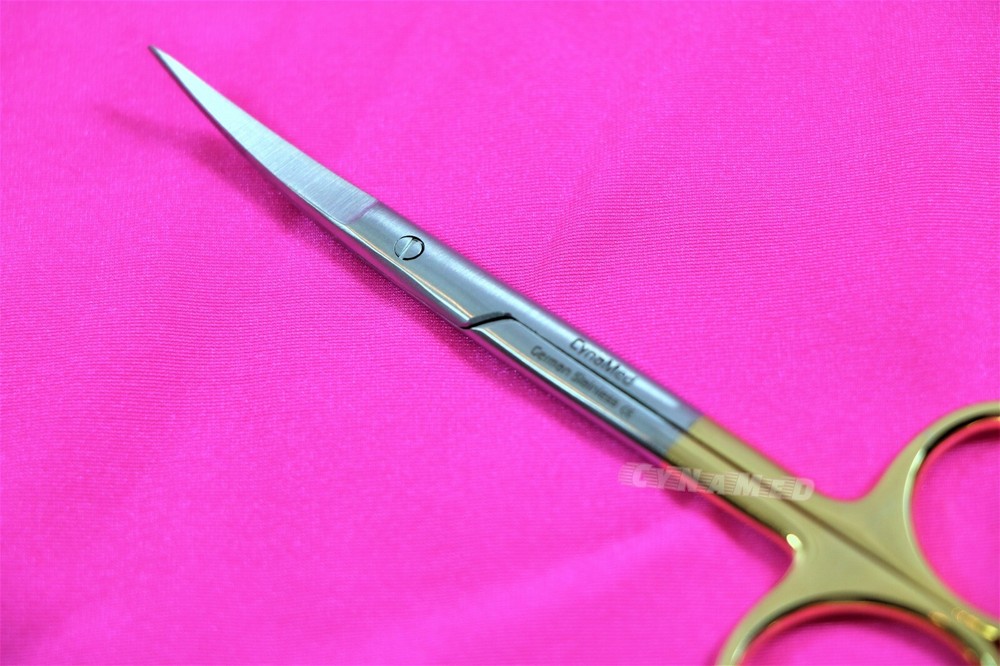 Premium GERMAN TC Iris Scissors 4.5" Curved Surgical Dental Instruments