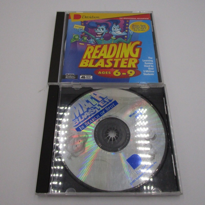 Davidson Math Blaster and Reading Blaster Educational CD-Rom Computer Games