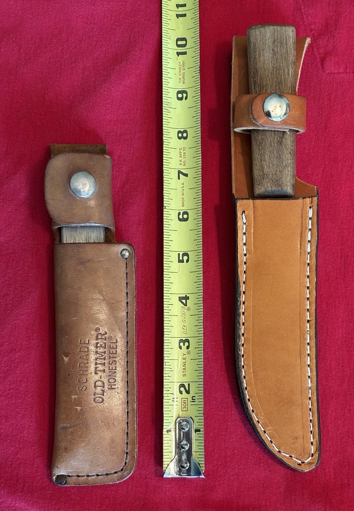 CUSTOM USMC KNIFE FROM FILE & SCHRADE HS-1 SHARPENER - ORIGINAL SHEATH