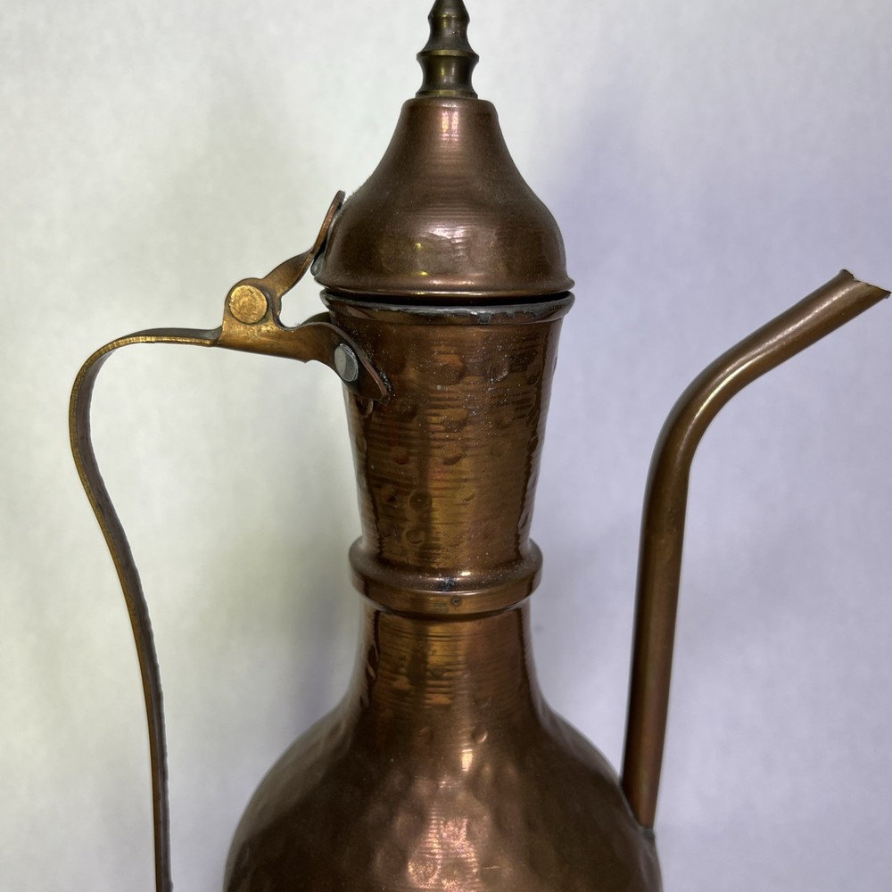 Vintage Middle Eastern Dimpled Brass Tea Pot Pitcher – Handcrafted