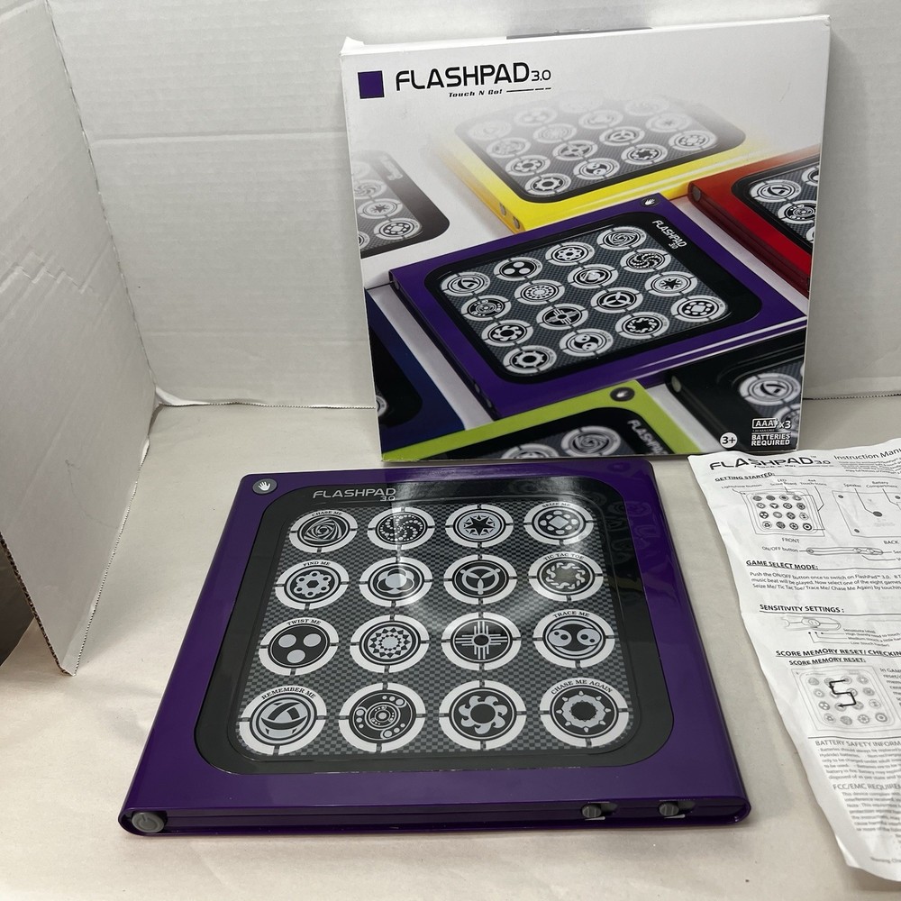 FlashPad 3.0 Touch N Go LED Touchscreen Black Handheld Game w/ box &instructions