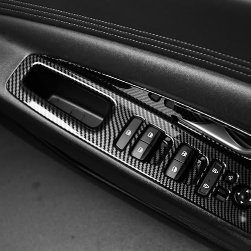 Door Lock Glass Control Button Panel Cover Window Lift Switch Panel Trim carbon